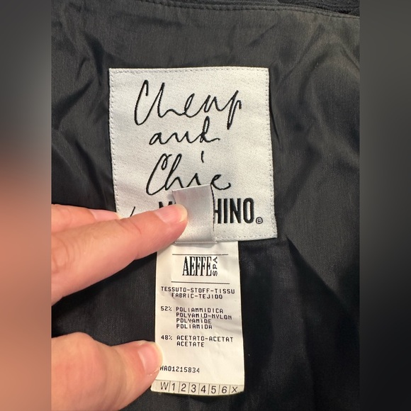 MOSCHINO Cheap And Chic Skirt Blue Black Patchwork Appliqué Velvet Pocket Moon - Picture 11 of 14